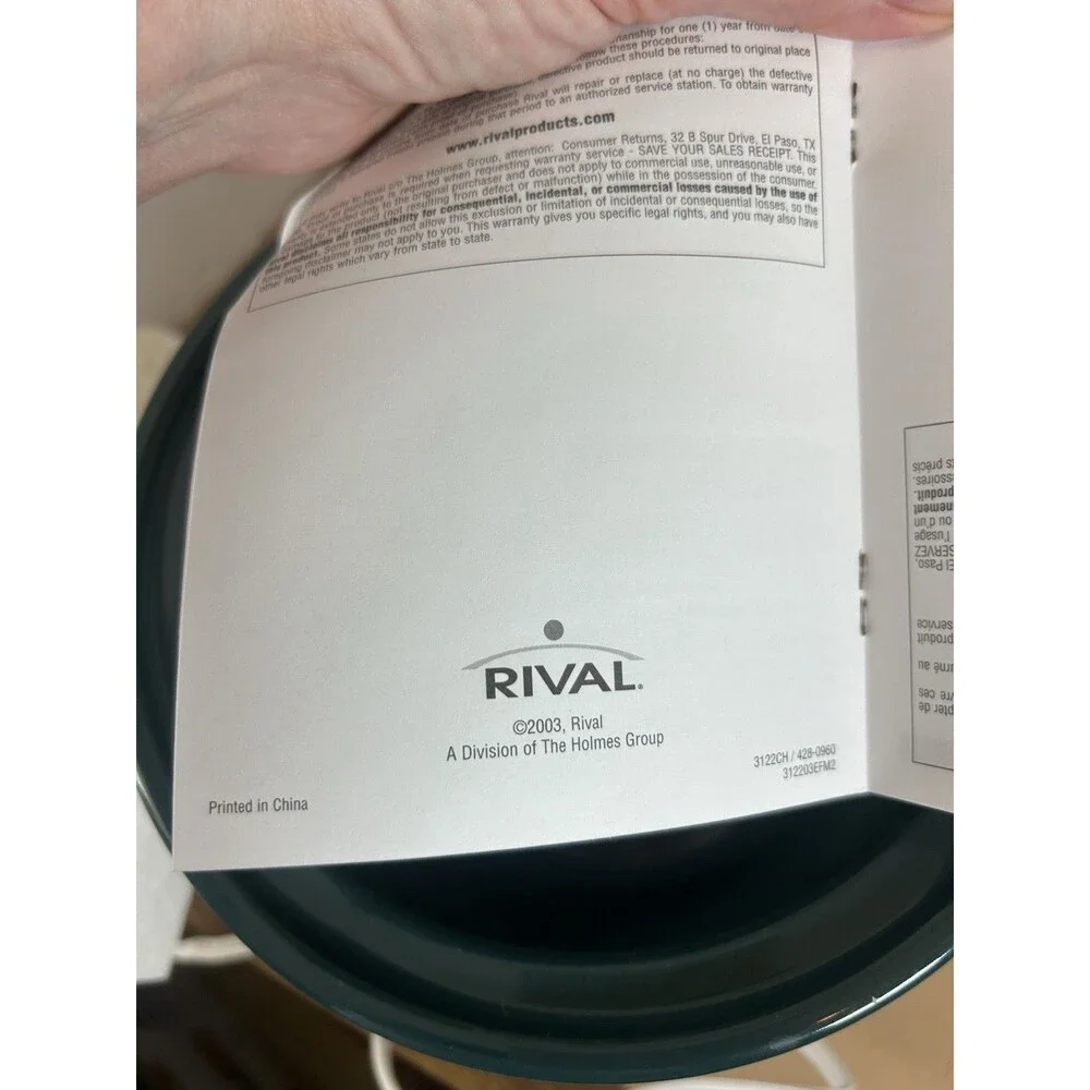 Rival Crock Pot 2 Qt Slow Cooker Model 3122 Chili Pepper Design Vtg 2003 W/Box